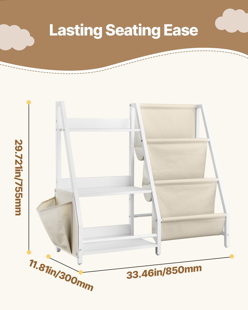 3-Tier Kids Bookshelf, Toy Storage Organizer For Toddler, Book Shelf For Kids