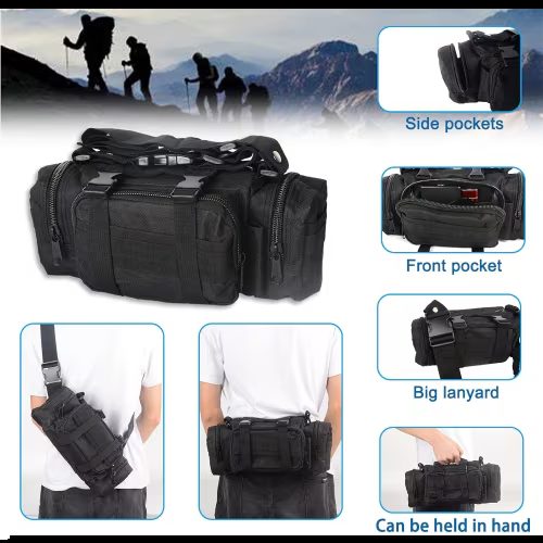 Universal Tactical Vehicle Back Seat Organizer With 3 Detachable Pouches-1 Set