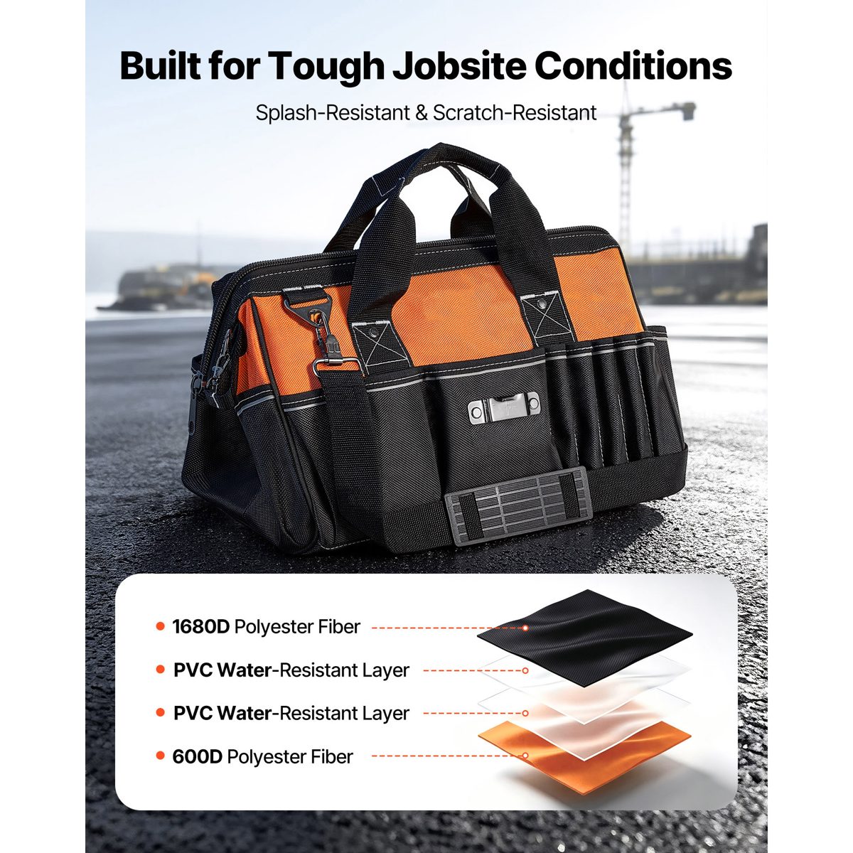 Tool Bag, 15.7 Inch, 33-Pocket Portable Tool Box Organizer Storage, Toolbox